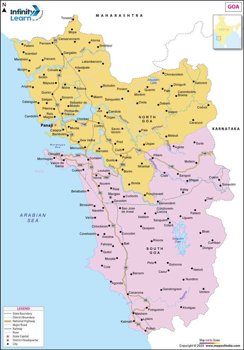 goa on Political map of india