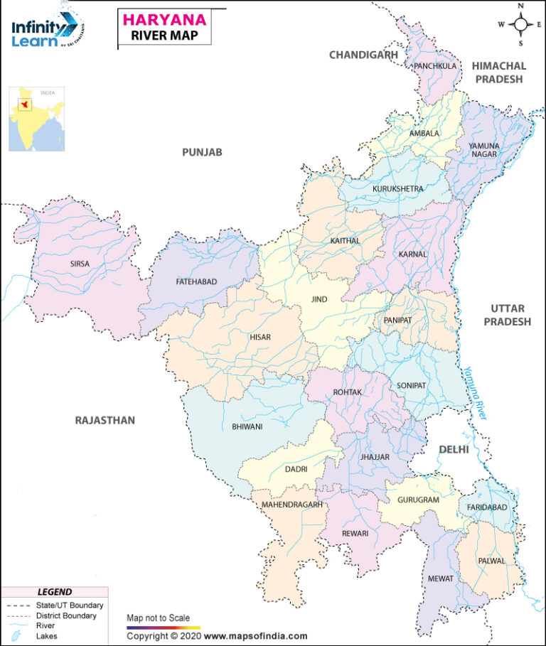 Map of Haryana Districts Information, State, and Facts