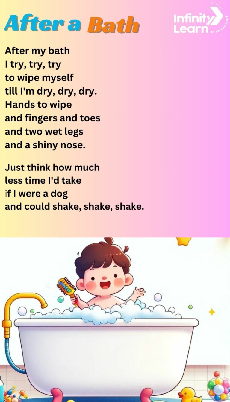 After A Bath Poem for Class 1 English