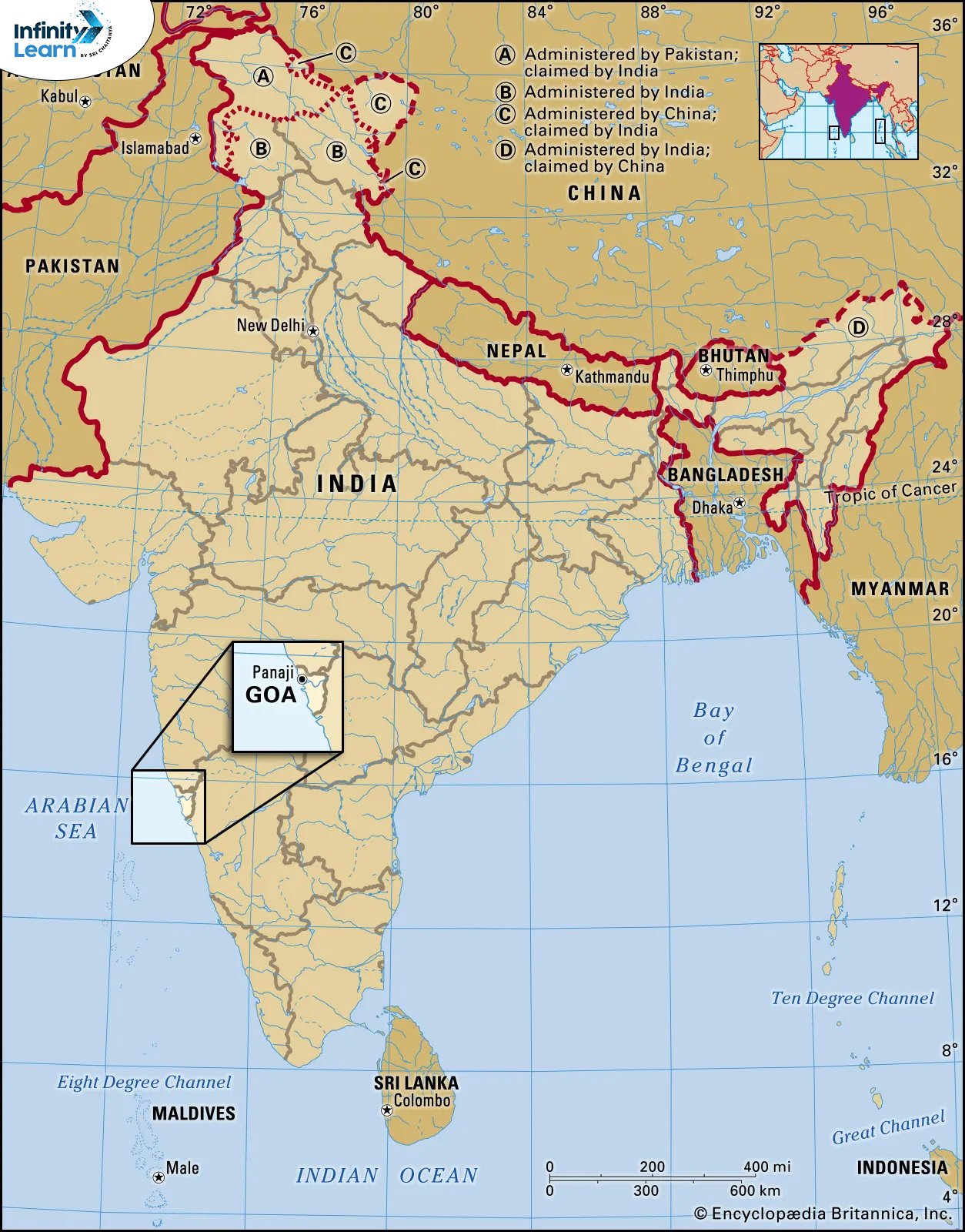 Capital of Goa in Map