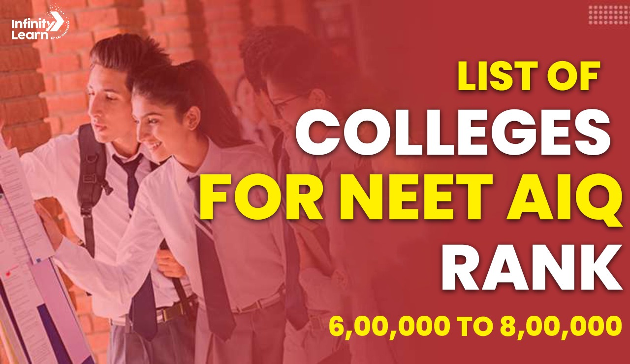 List of Colleges for NEET AIQ Rank 6,00,000 to 8,00,000