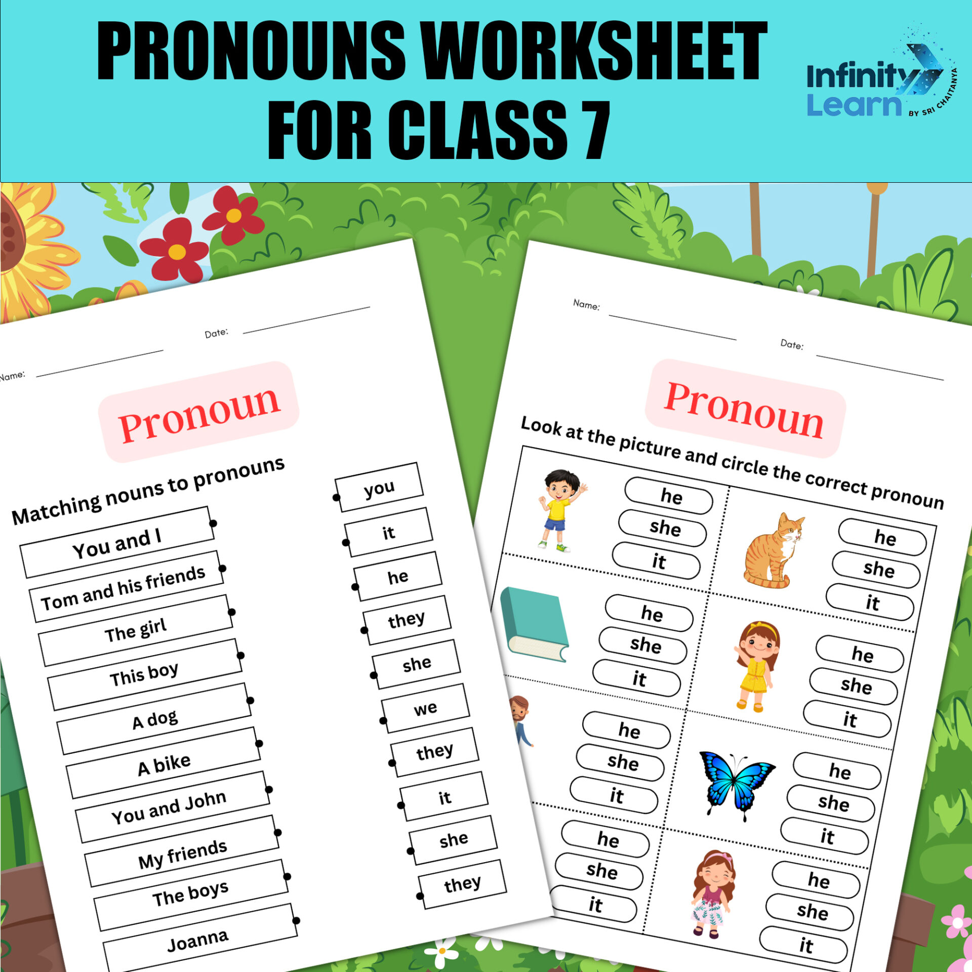 Pronouns Worksheet for Class 7 