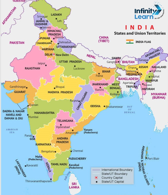 Tropic of Cancer in India Map