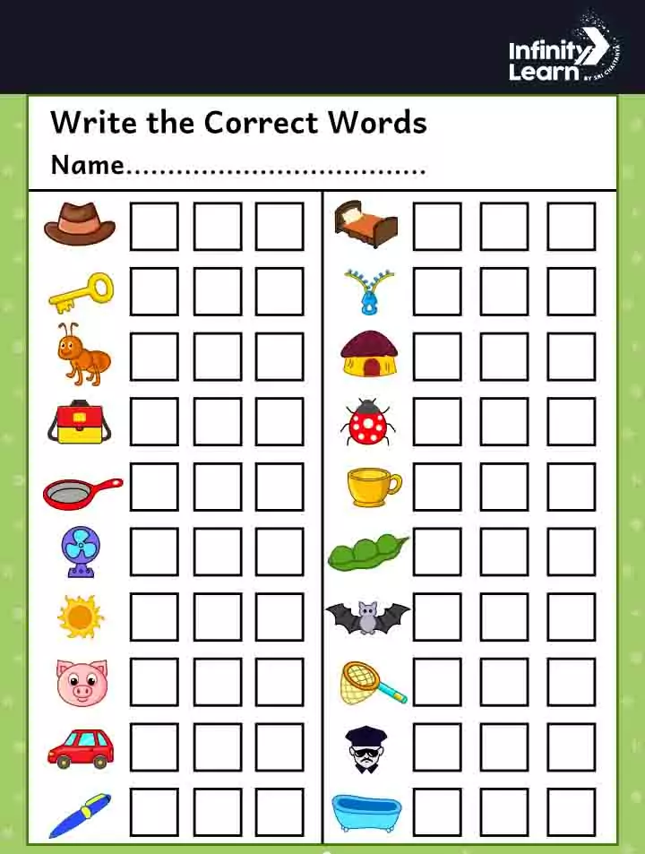 english worksheet for nursery