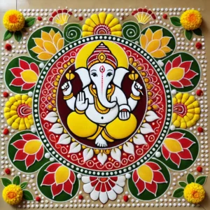 Ganpati Rangoli Designs for Home