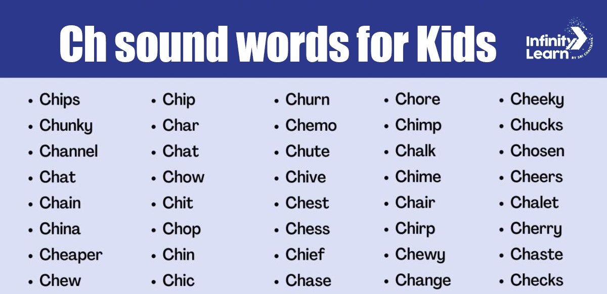 List of Ch Sound Words in English for Students and Kids