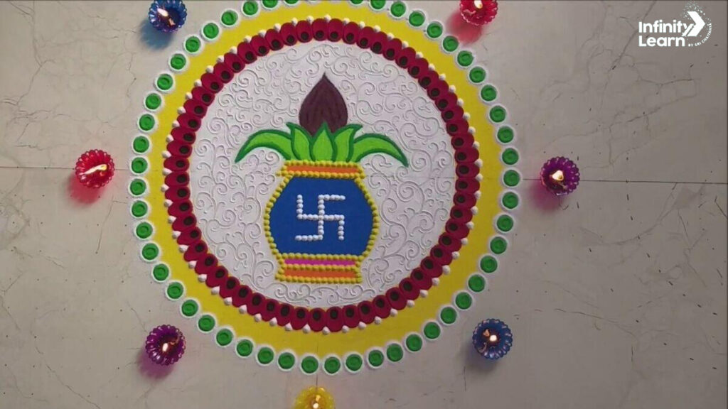 Om and Swastika Rangoli