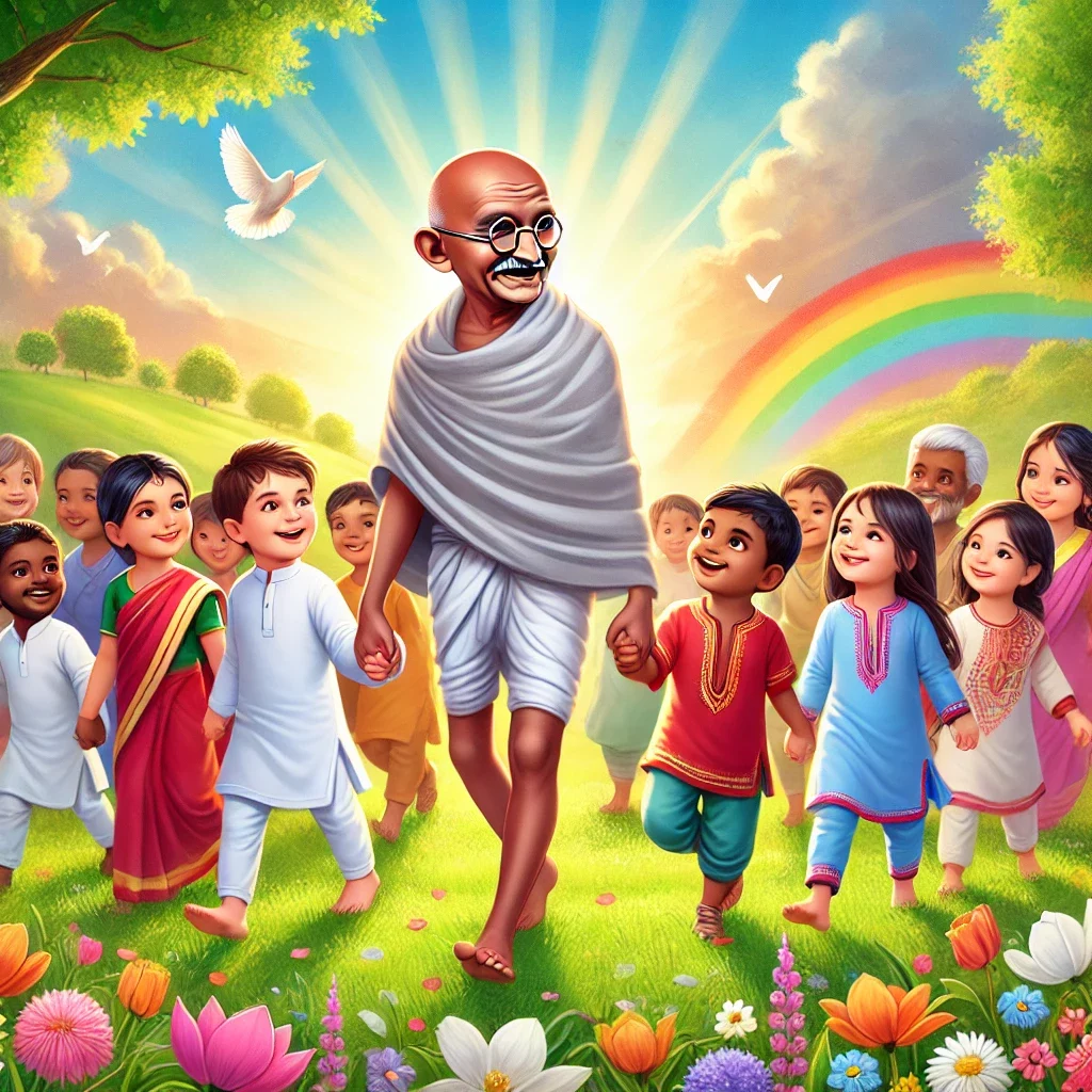 Gandhi and Children: Poster for Unity