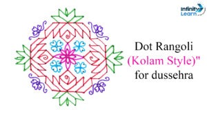 Dot Rangoli (Kolam Style) for dussehra 