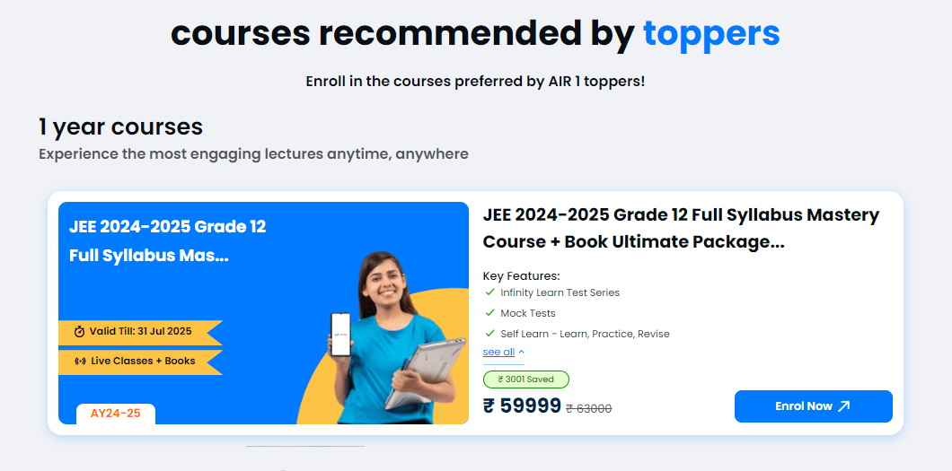 Online Course for JEE Class 12