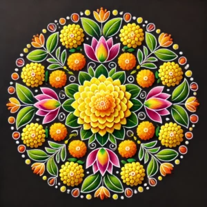 Dussehra Rangoli Design --Traditional Floral Patterns