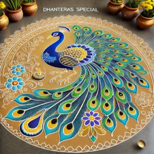 Peacock Motif Rangoli