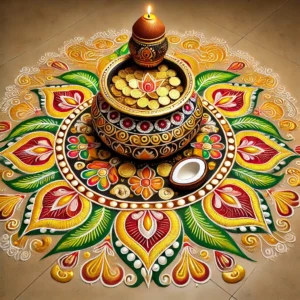 Kalash Dhanteras Rangoli design