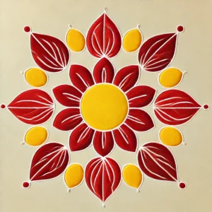 Easy and beautiful Rangoli design using only 2 colors