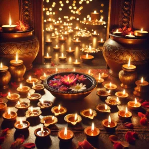 Light Diyas and Candles