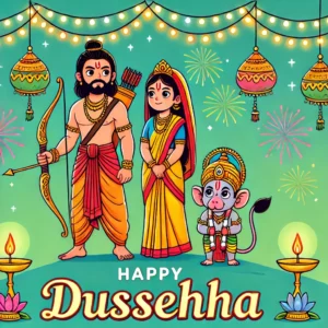 Happy Dussehra drawing