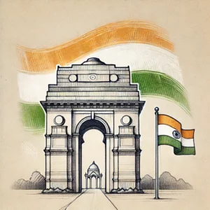 India gate drawing for Republic Day