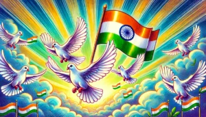 Doves Carrying the National Flag